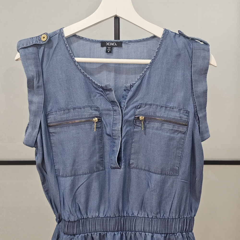 XOXO Sleeveless Light Blue Dress - Picture 3 of 6